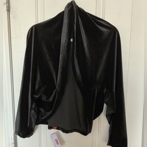 Baylis & Knight Black Velvet Bolero Open Front Jacket Size UK Size 20 US size 16